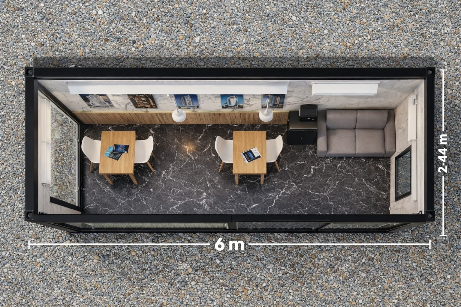 Container em área externa — uso comercial ou obra